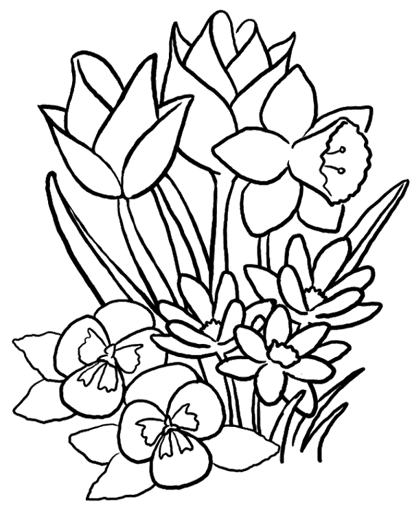 Easy flowers printable picture