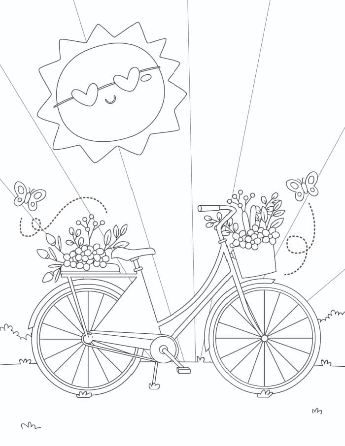 Free printable spring flowers coloring pages