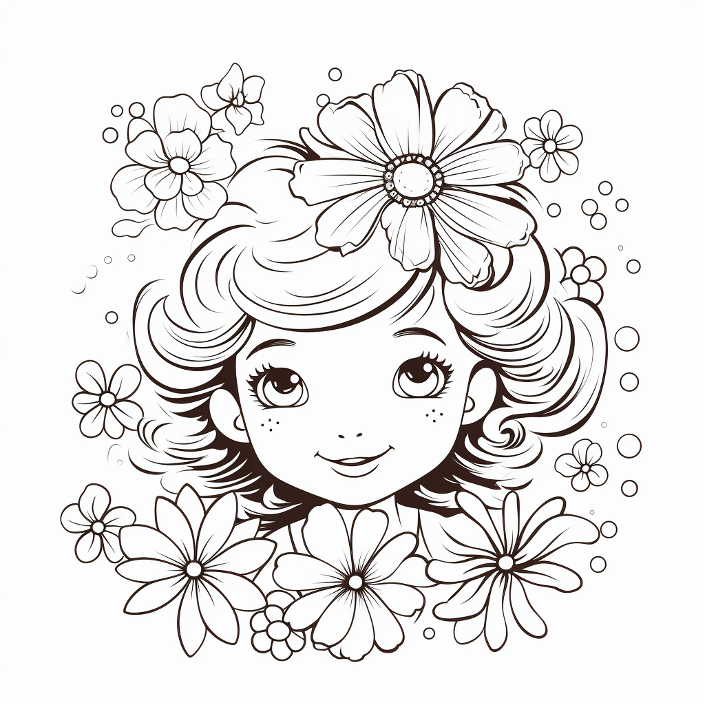 Spring flower coloring page
