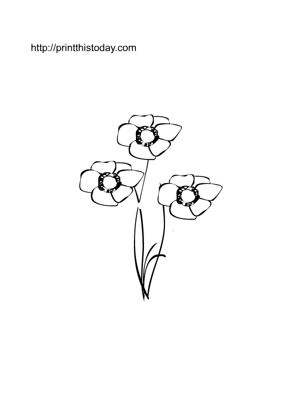 Free printable spring flowers coloring pages