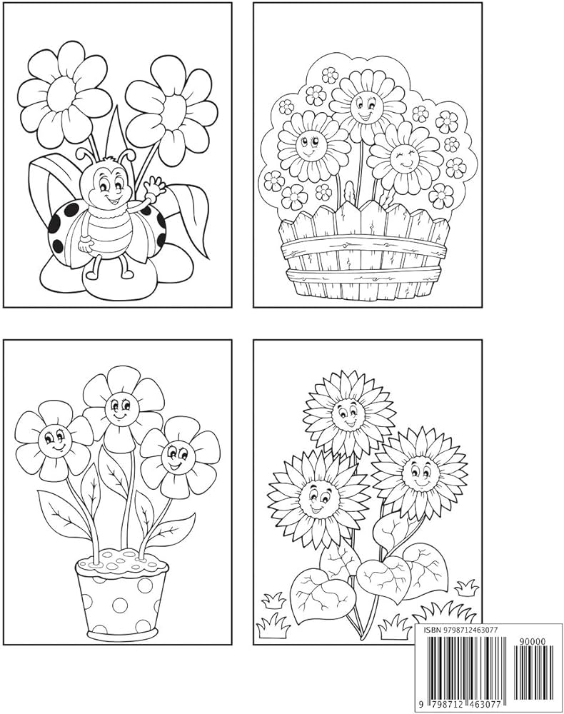 Betiful spring flowers coloring book for kids with cute spring flowers pages to color kiddo press jane books