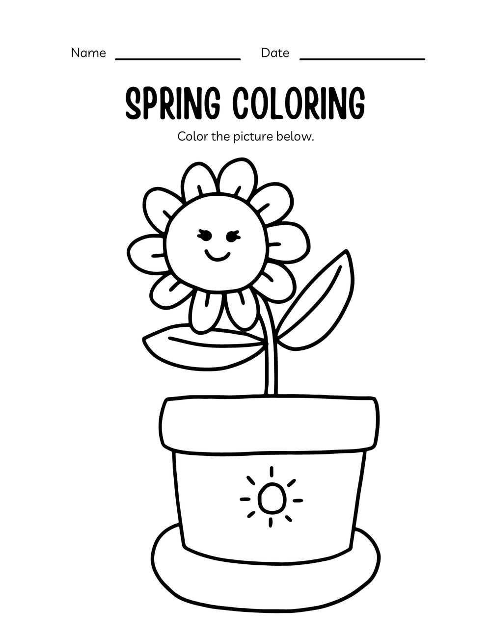 Free spring themed coloring pages â