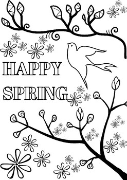 Spring coloring pages