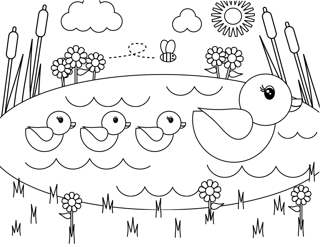 Spring coloring pages