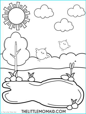 Spring coloring pages for kids free printables