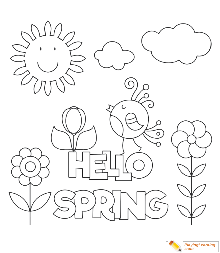 Spring coloring page free spring coloring page