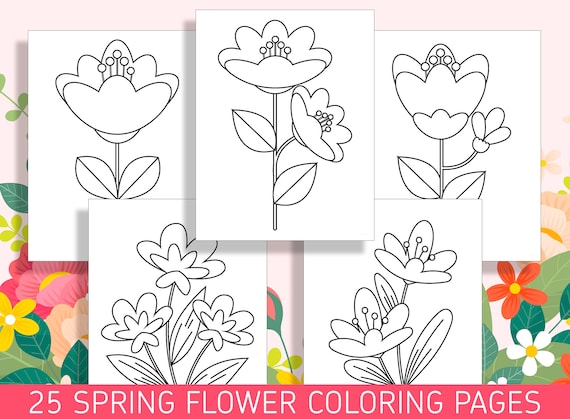 Spring into color flower coloring sheets for preschool and