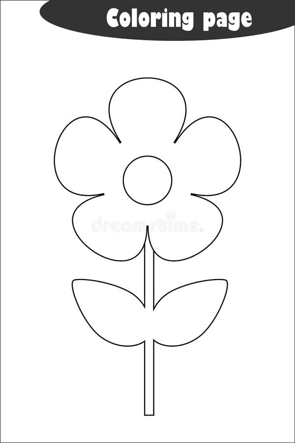 Flower in cartoon style coloring page spring education paper game for the development of children kids preschool activity stock illustration