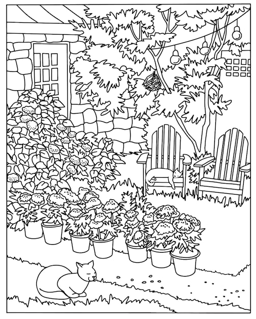 Page garden coloring images