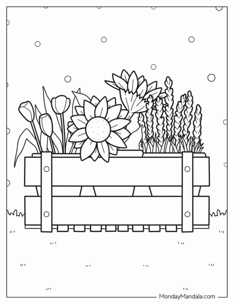 Garden coloring pages free pdf printables