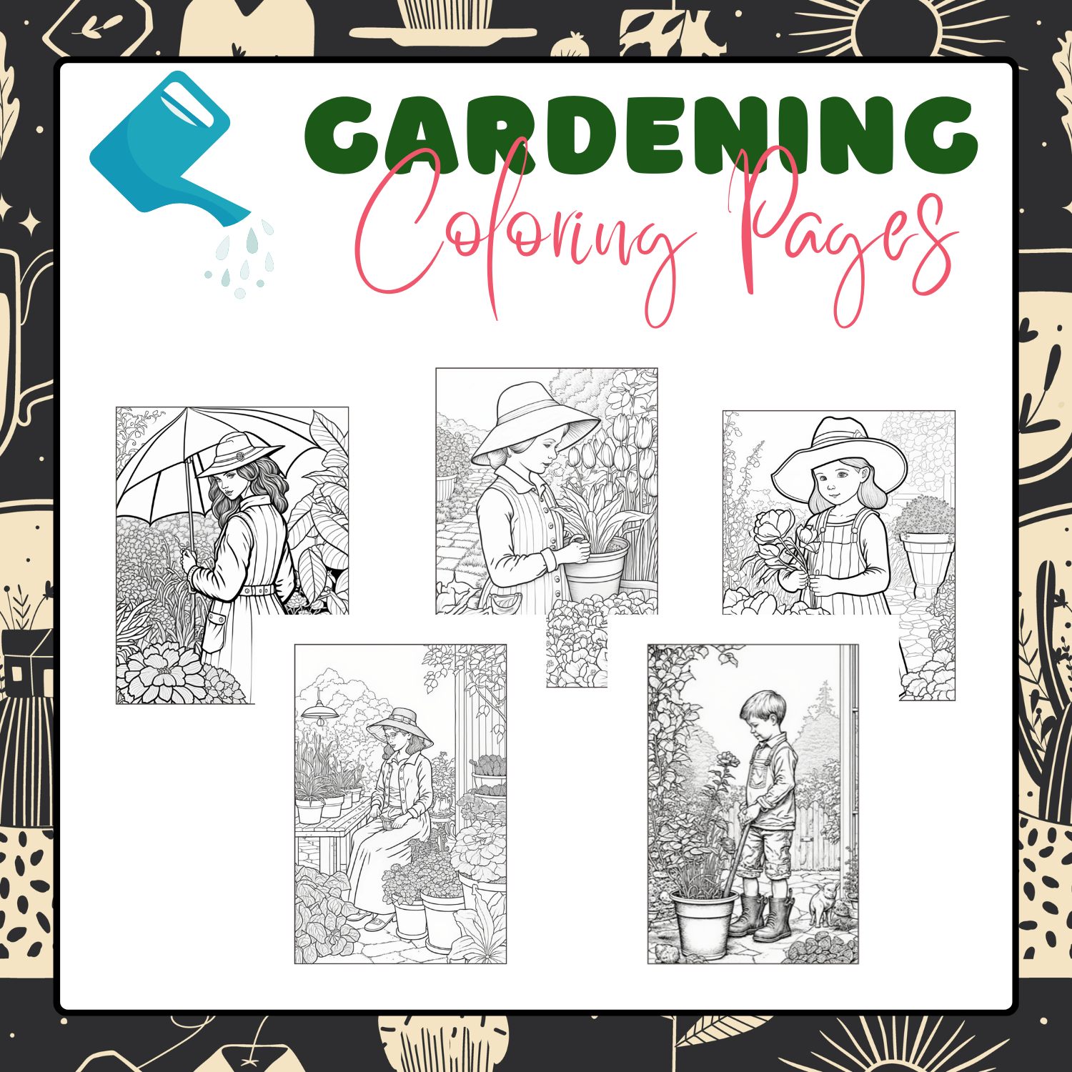 Gardening coloring pages spring time activities made by teachers