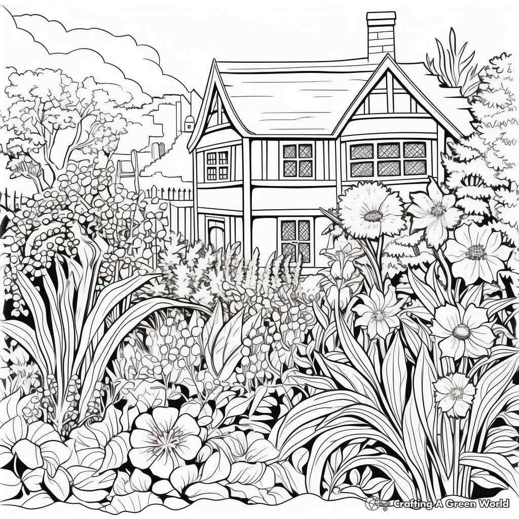 Garden for adults coloring pages