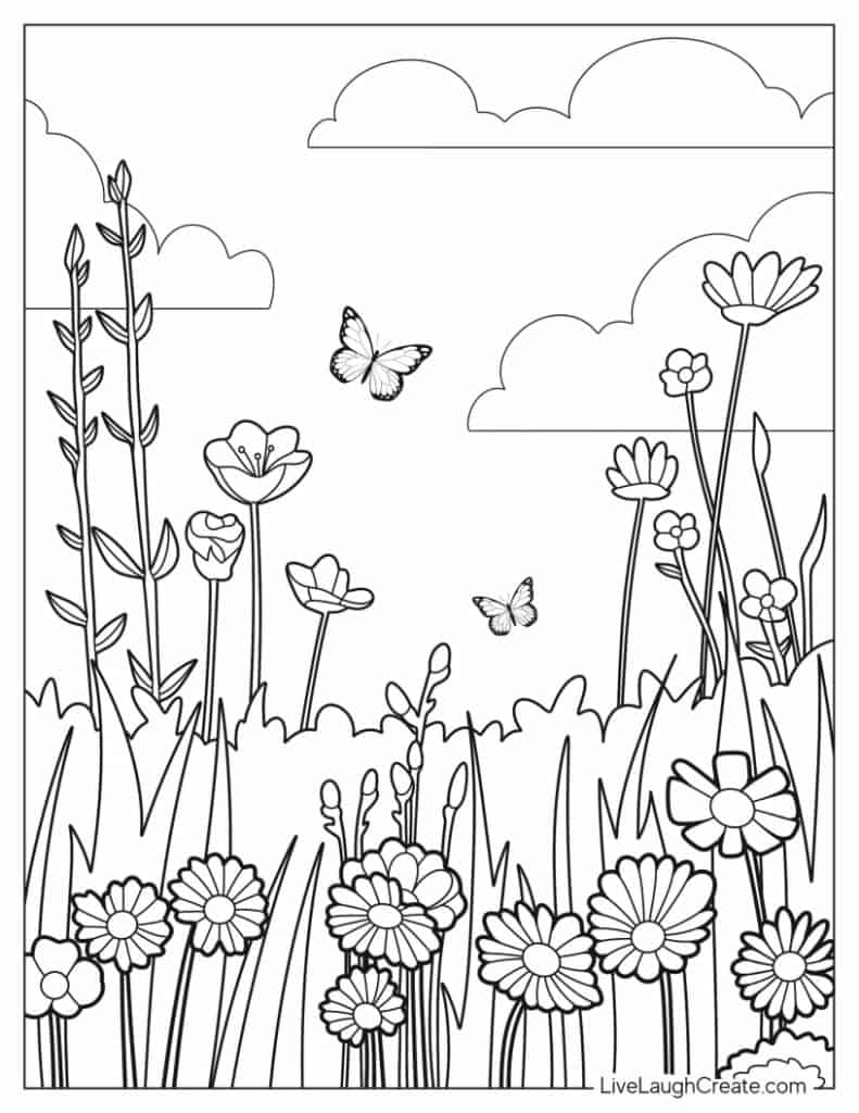 Garden coloring pages free pdf printables