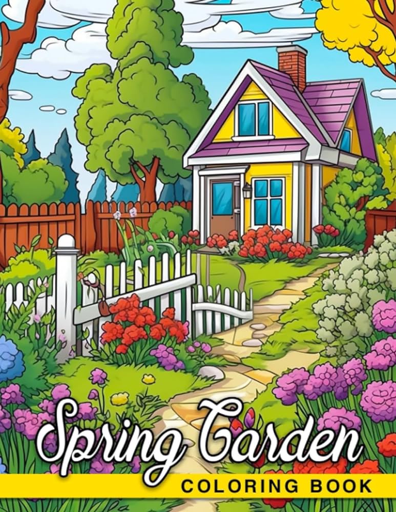 Spring garden coloring book anti