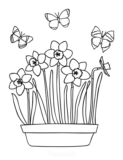 Free printable spring coloring pages for kids adults