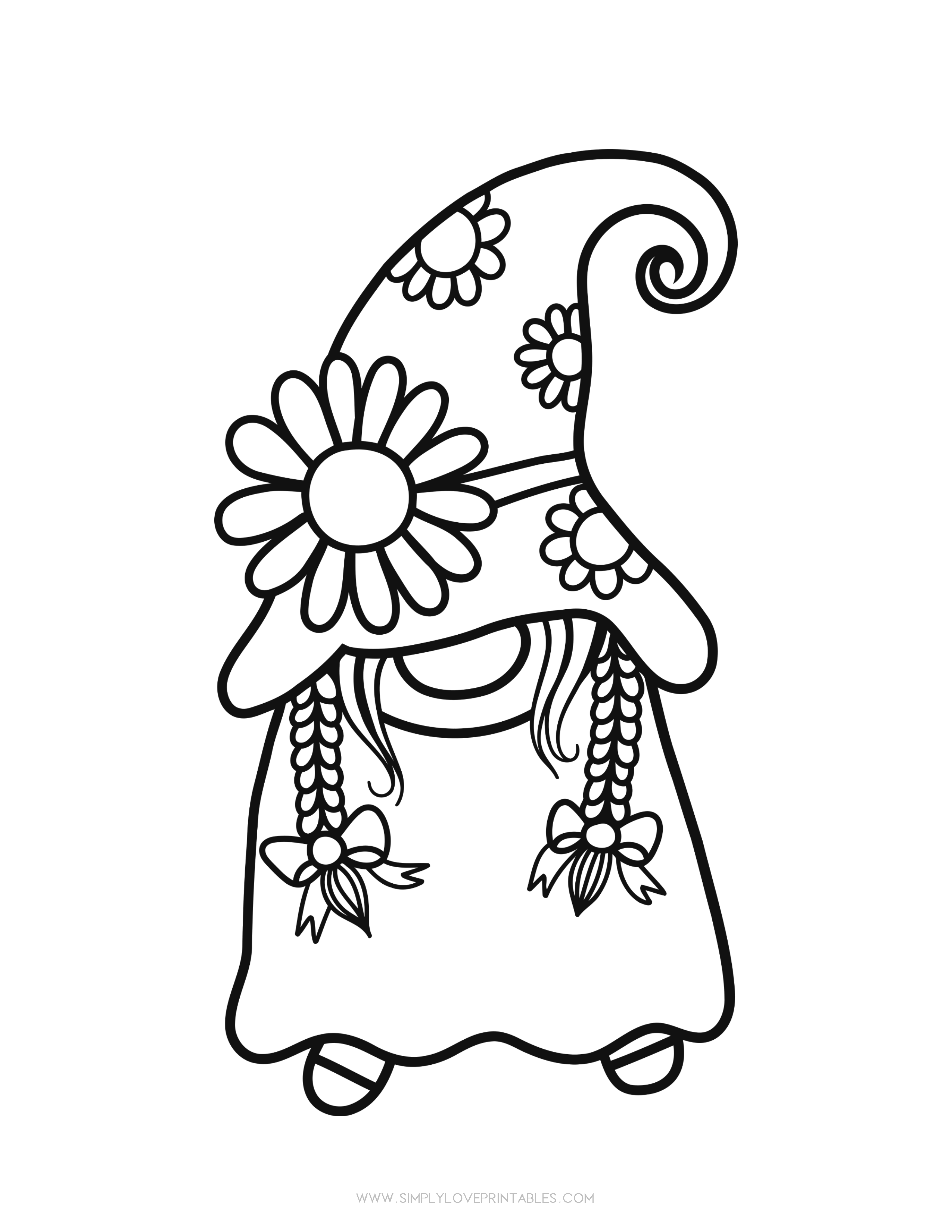 Simply love printables spring coloring page lady gnome spring coloring pages cute coloring pages coloring pages