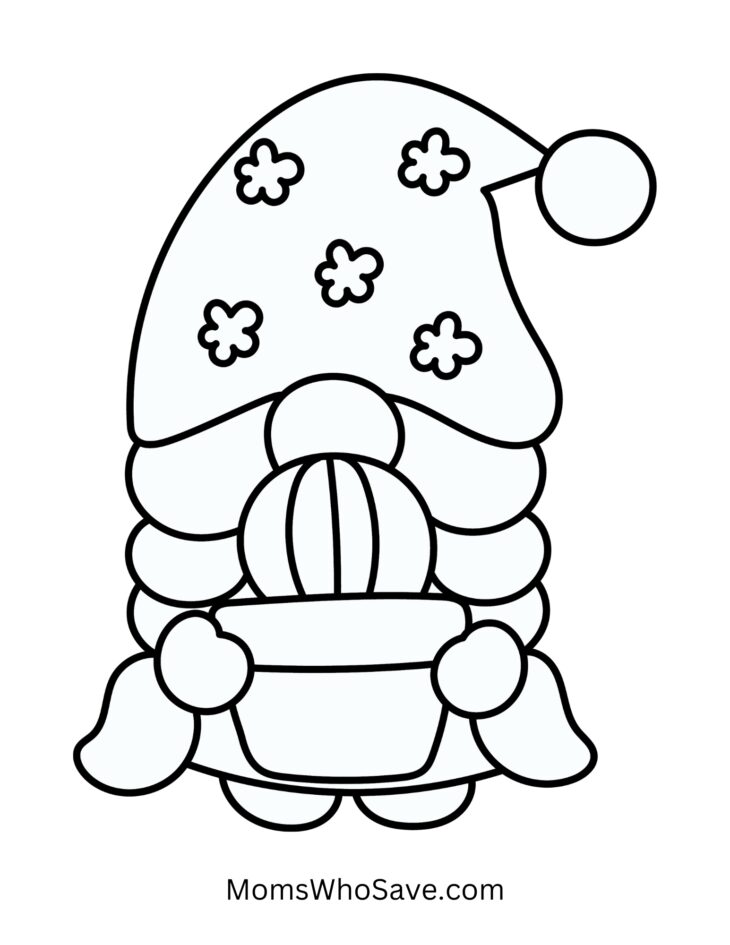 Cute gnomes coloring pages free printables