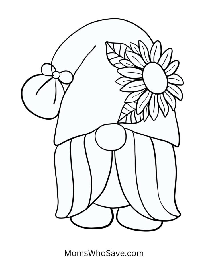 Cute gnomes coloring pages free printables