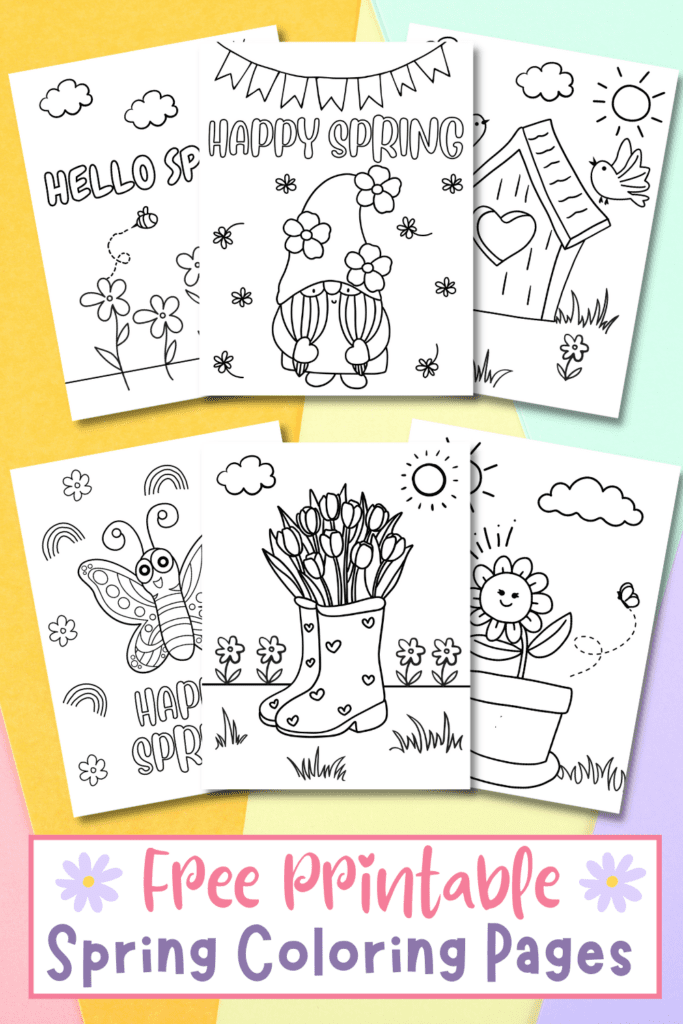 Free spring coloring pages for kids and adults