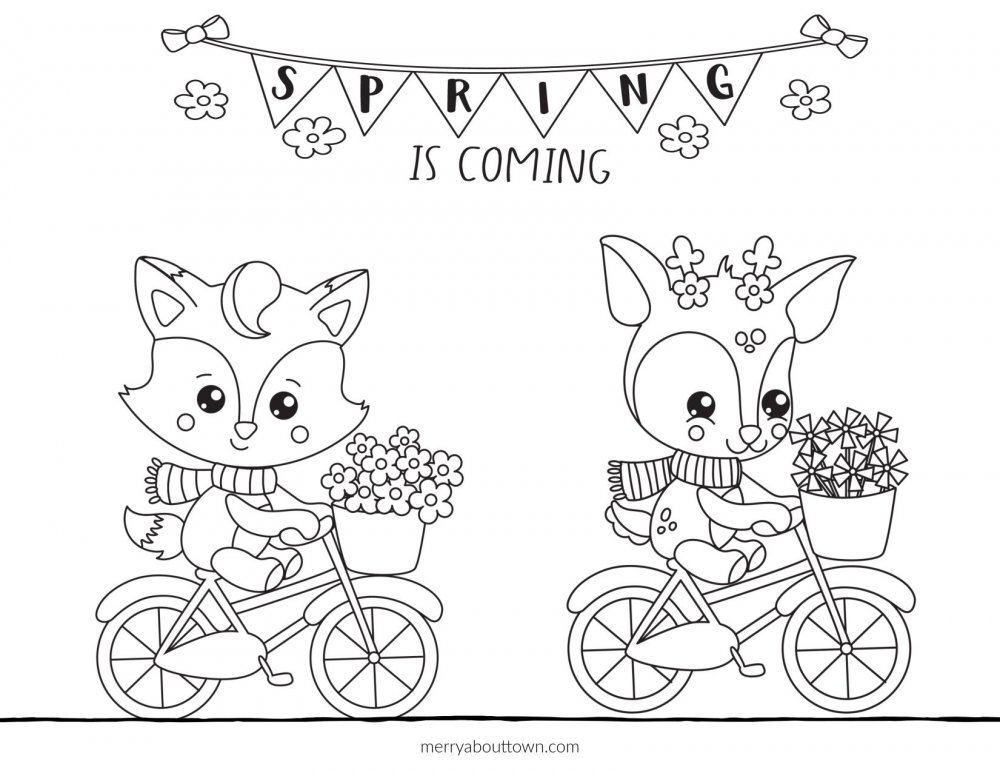 Free printable spring coloring sheets