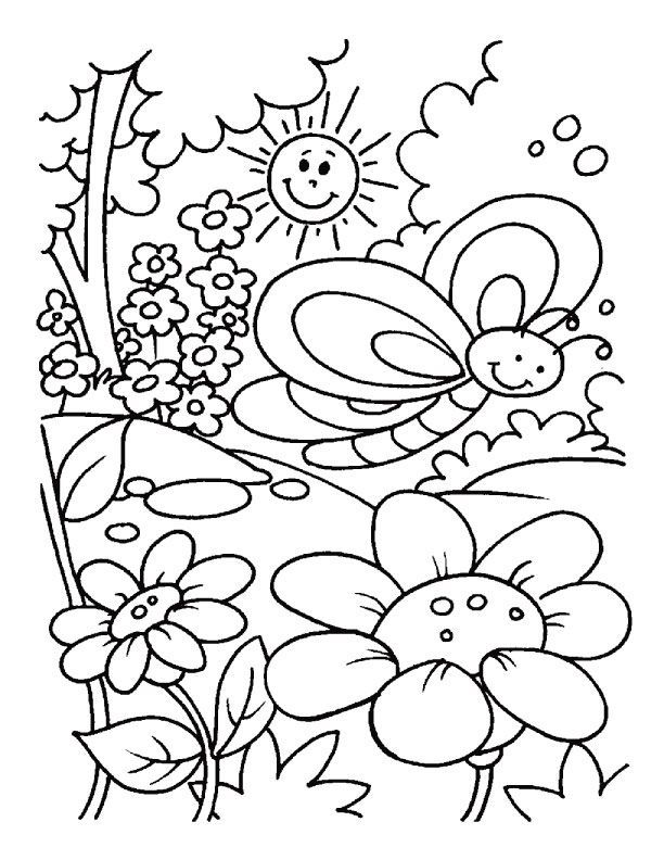 Design kids flower coloring pages coloring pages summer coloring pages
