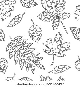 Seamless pattern abstract autumn leaves coloring stock vector royalty free