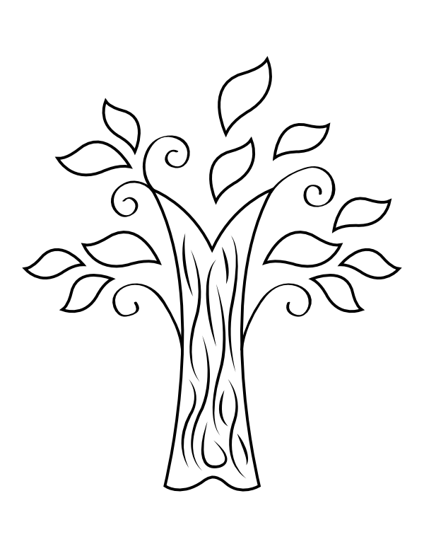 Printable spring tree coloring page