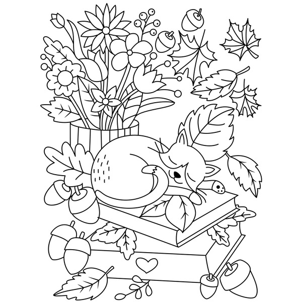 Thousand coloring pages autumn leaves royalty