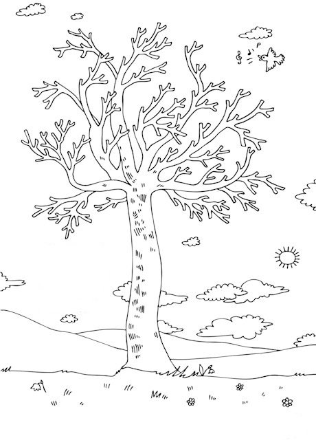 Spring coloring pages printable for free download