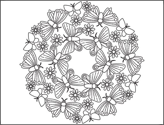 Mandala coloring pages spring designs