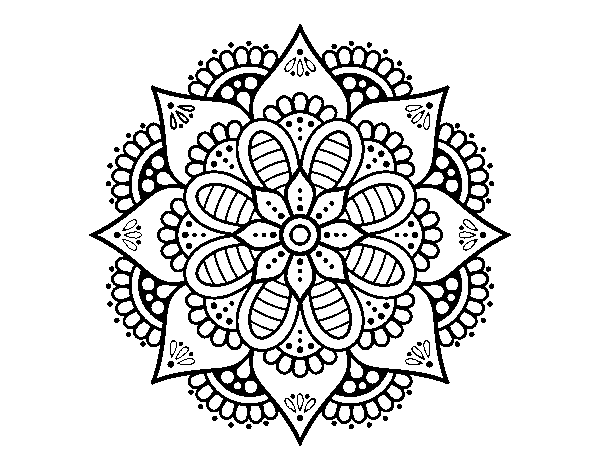 Spring flower mandala coloring page