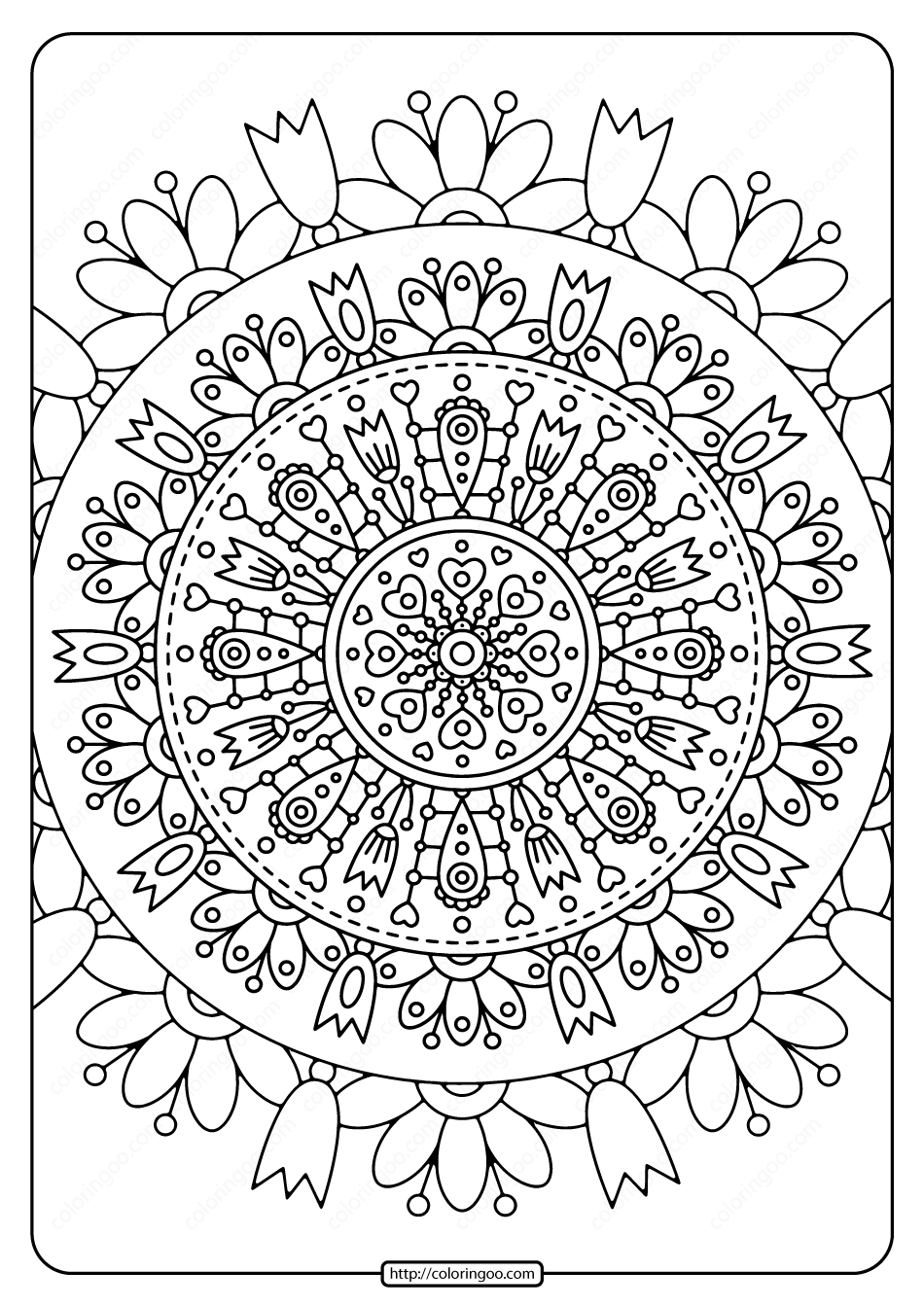 Printable spring mandala pdf coloring page spring coloring pages mandala coloring pages coloring pages