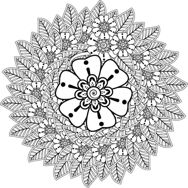 Normal spring mandala coloring page