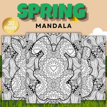 Printable spring mandala coloring pages sheets