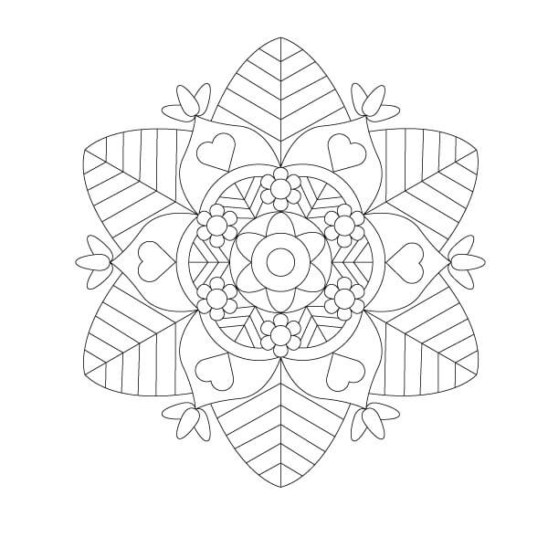 Flowers spring mandala coloring page