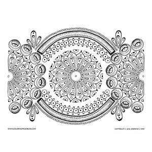 Spring mandala coloring page