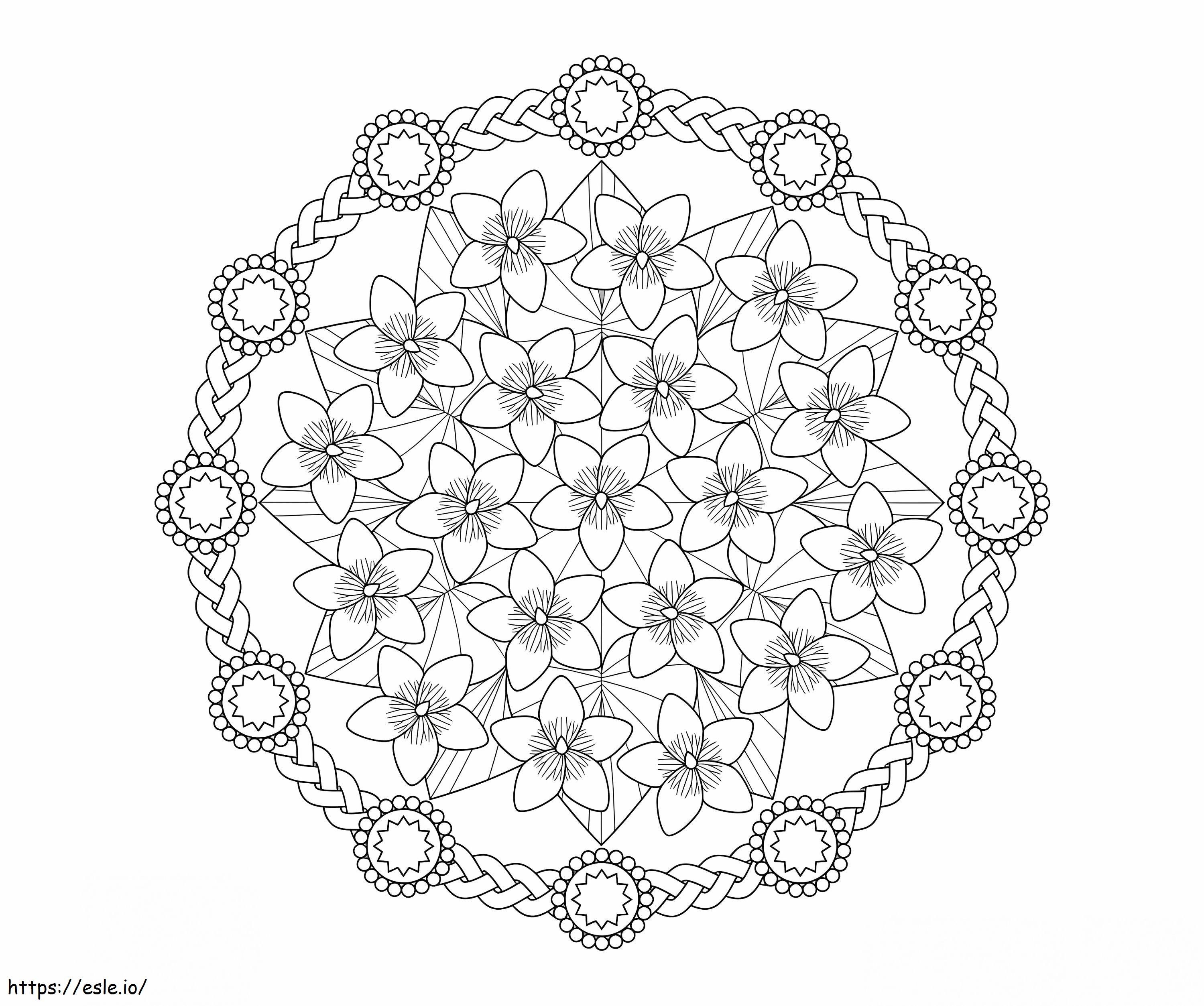 Spring mandala coloring page