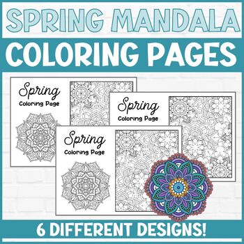 Spring mandala coloring pages mindfulness self