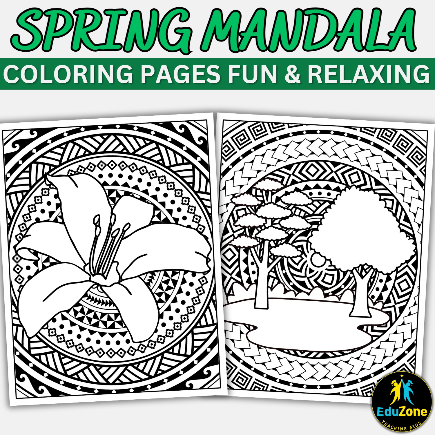 Spring mandala coloring pages relaxing printable