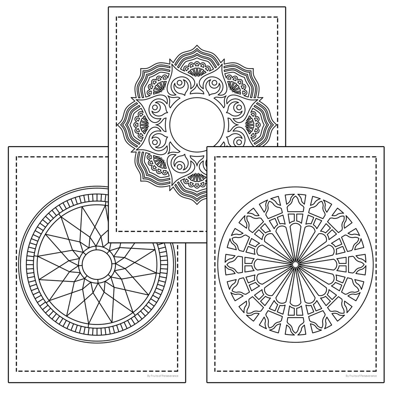 Spring mandala coloring pages set fun middle school activity back to school