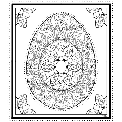 Egg mandala coloring page m