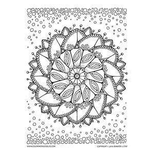 Spring tulips mandala coloring page