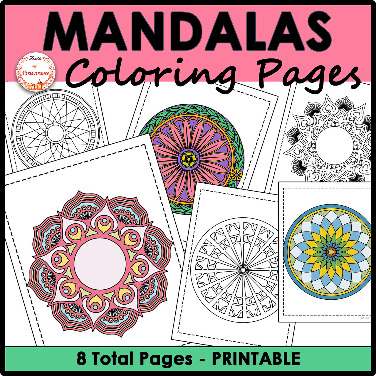 Spring mandala coloring pages set fun middle school activity back to school