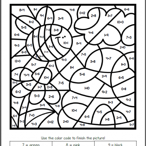 Spring color by number worksheets math coloring worksheets math coloring maths colouring sheets