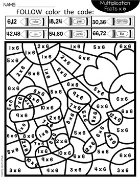 Spring coloring pages with multiplication facts