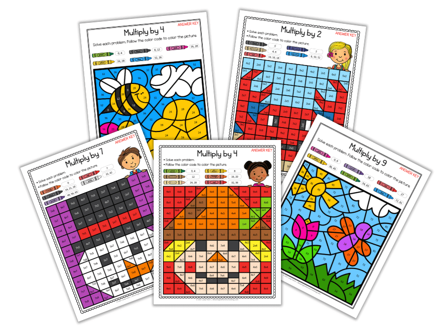 Fun multiplication coloring worksheets meaningful homeschooling