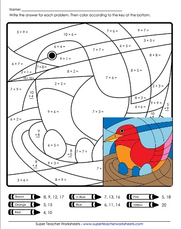 Spring math mystery picture