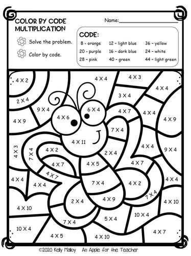 Spring math multiplication color by number garden coloring pages sheets sight words spring worksheets kindergarten sight words kindergarten