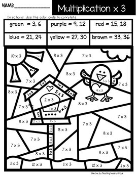 Spring color by number multiplication