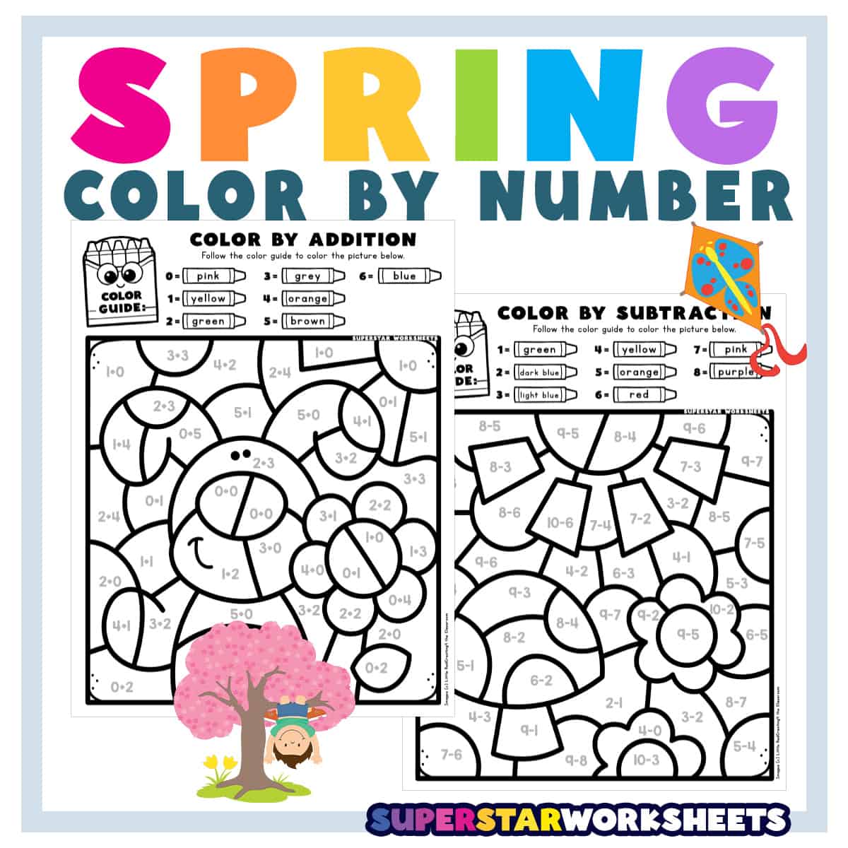 Spring color by number